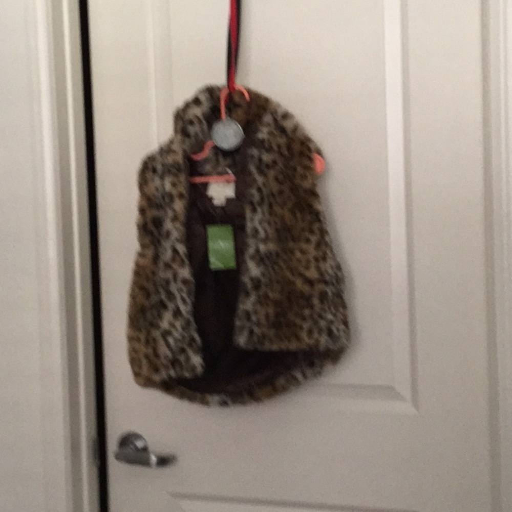Girls Kate spade faux fur hooded vest